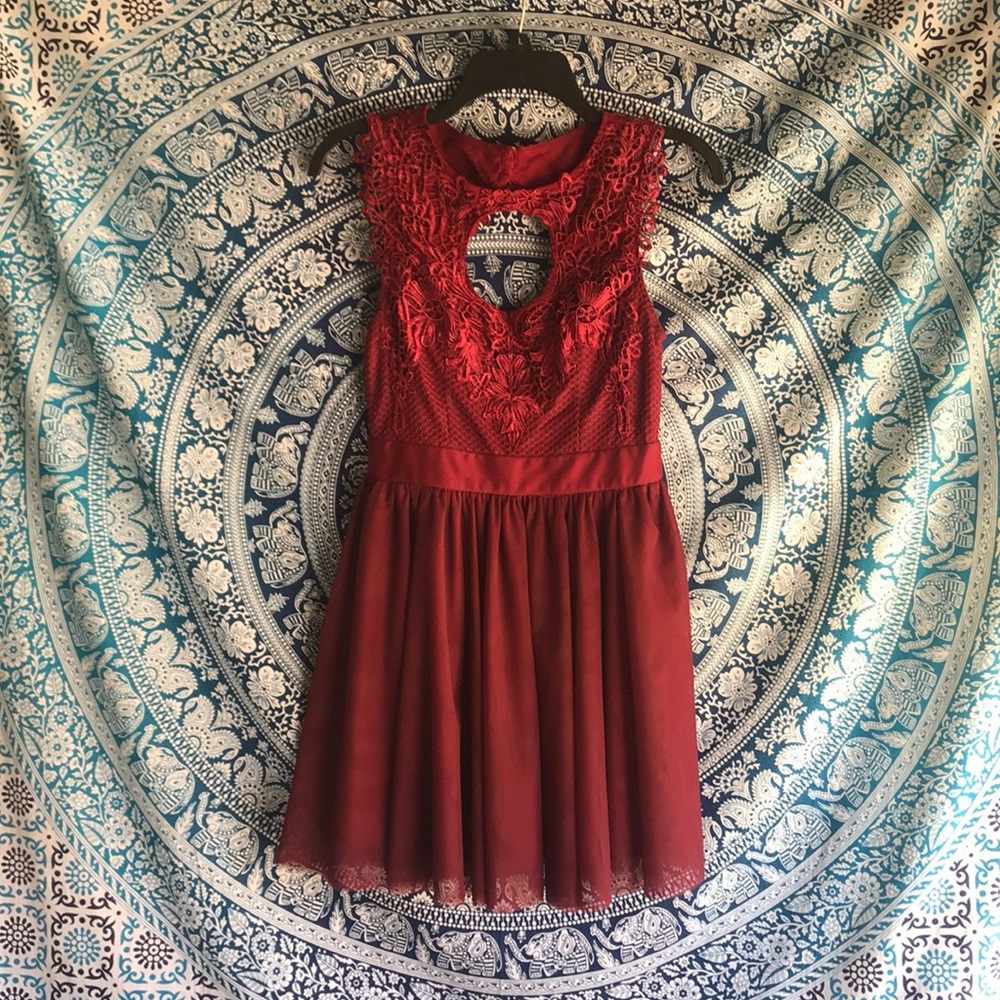 Elegant burgundy dress